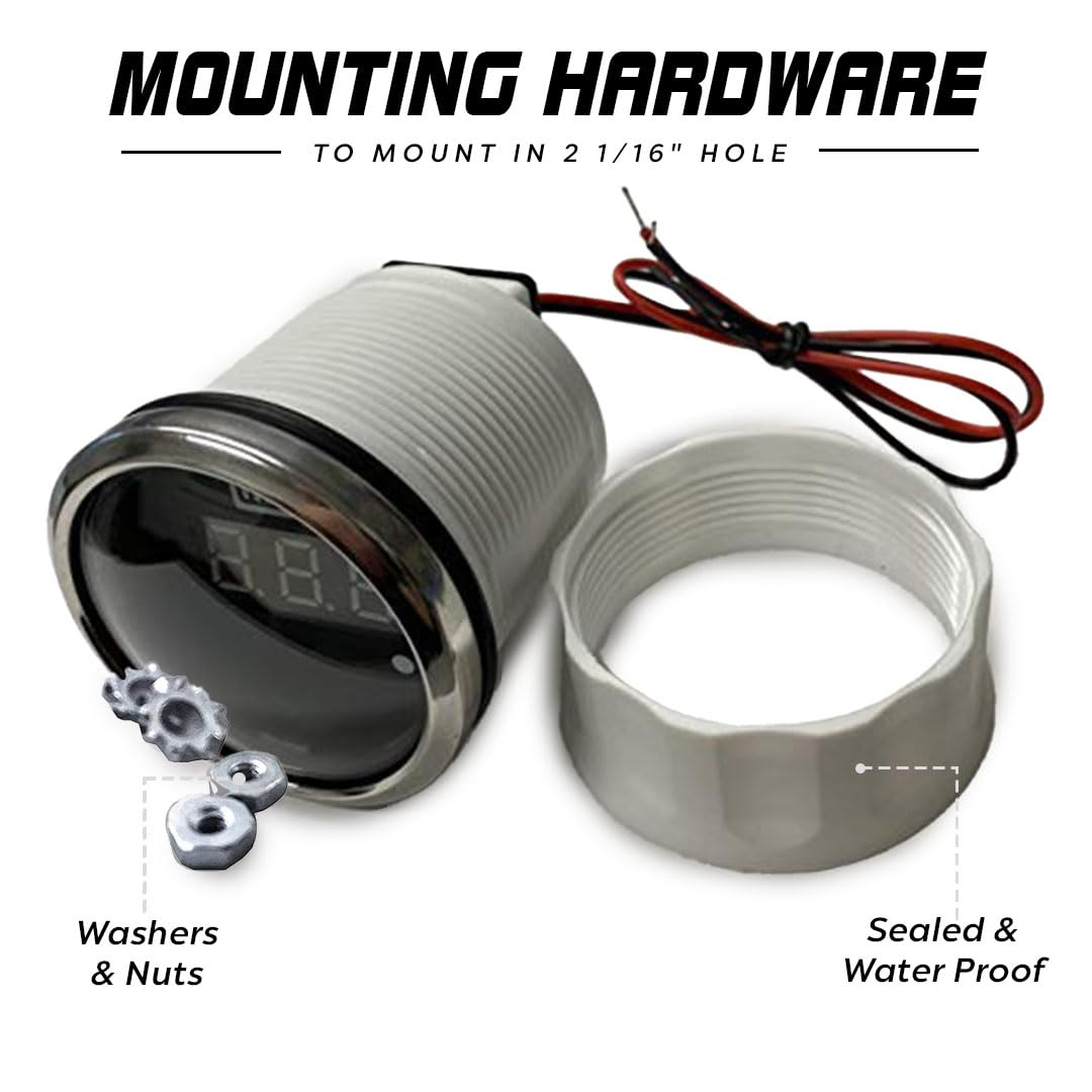 PROSPORT 48V golf cart battery meter mounted on dash for easy voltage checks.