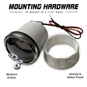 PROSPORT 48V golf cart battery meter mounted on dash for easy voltage checks.