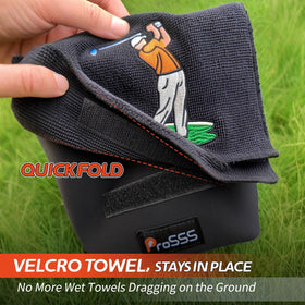 ProSSS Cleaner Pouch with leakproof interior traps mud and grass.
