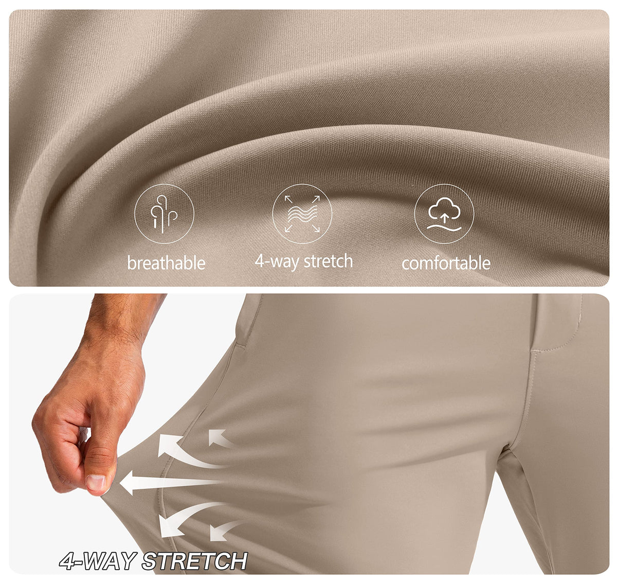 Pudolla light khaki color option blends with casual and golf outfits.