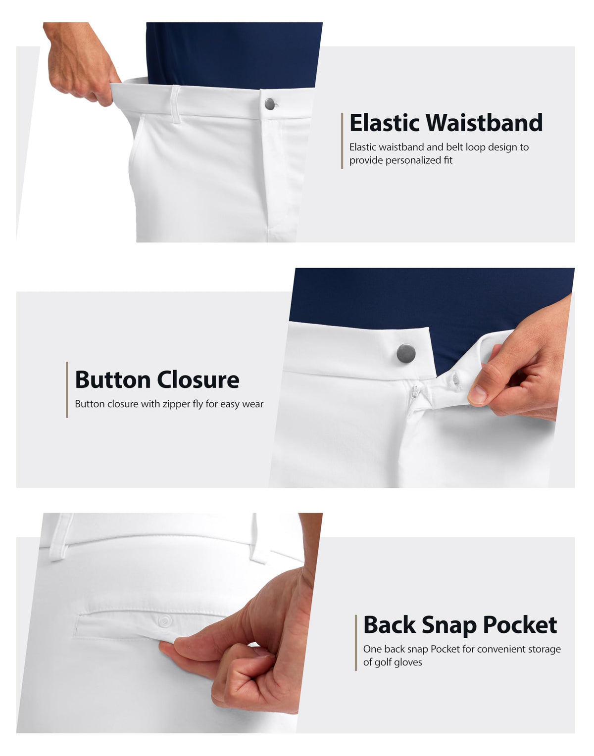 Pudolla shorts 7/9 inch length supports unrestricted movement on and off the course