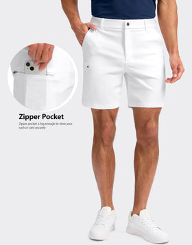 Pudolla shorts waistband detail conveys comfortable closure and smooth zipper fly