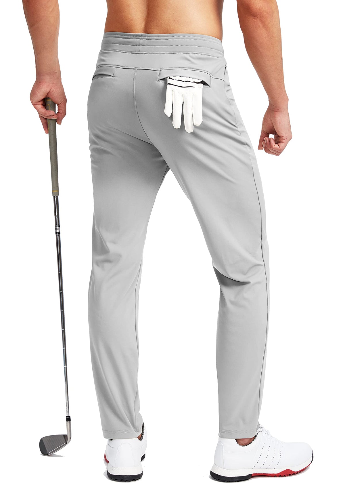 Pudolla mens golf pants back pockets hold gloves or small items