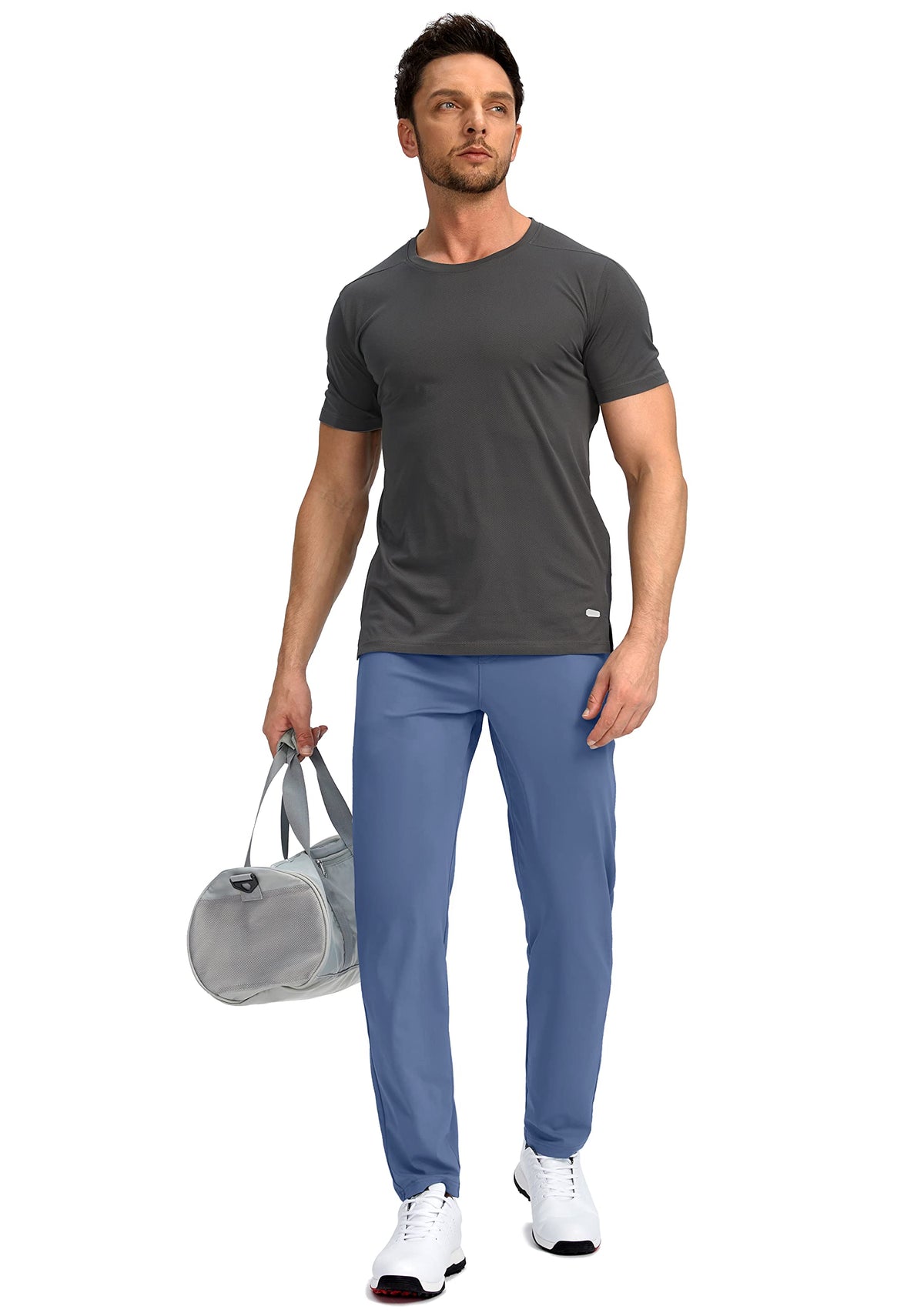Pudolla men's golf pants casual-wear style for travel and workouts.