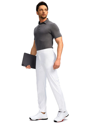 Pudolla men's golf pants white XXL color for versatile everyday wear.