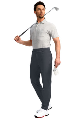 Pudolla men's golf pants in dark grey colorway for sport and daily wear