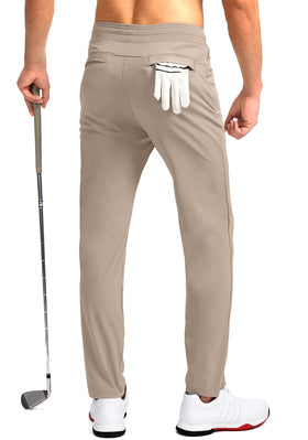 Pudolla pants with elastic drawstring offer adjustable, secure fit during long rounds.