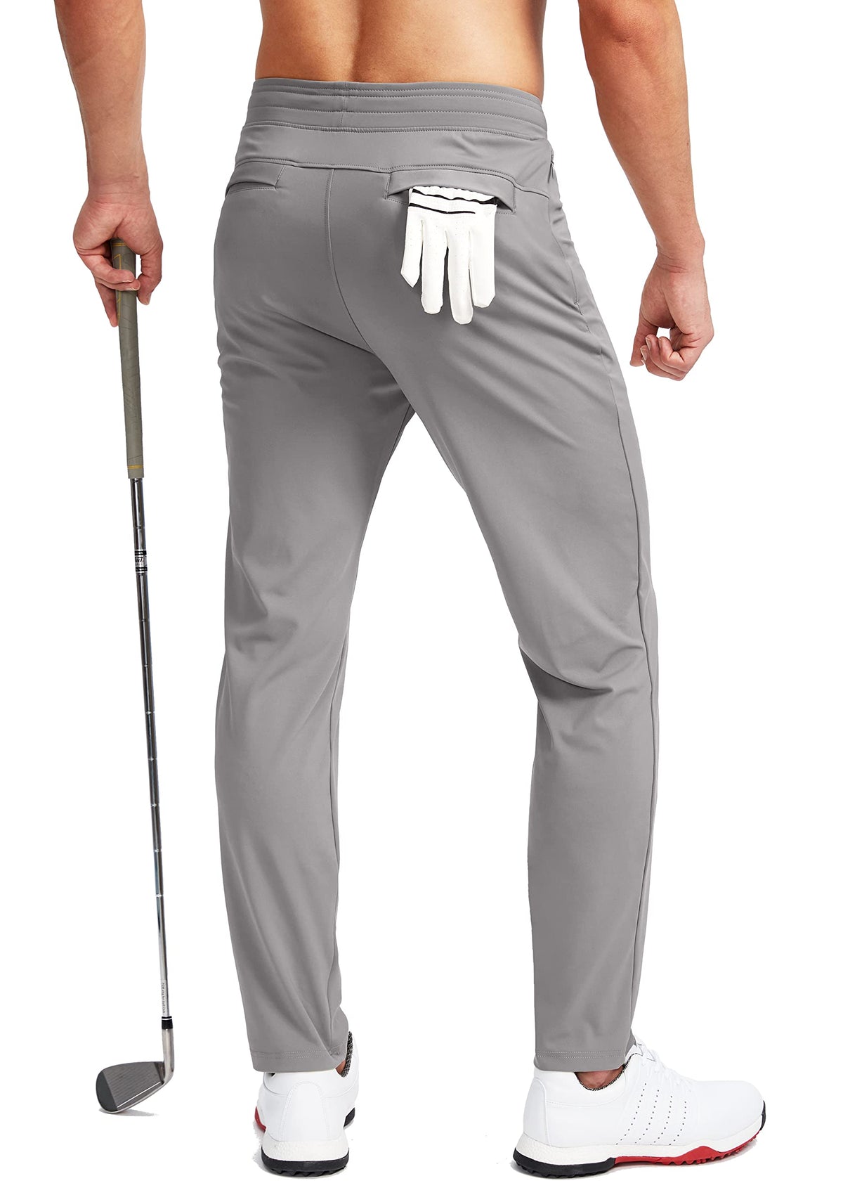 Pudolla pants showcase an elastic drawstring waist for adjustable fit.