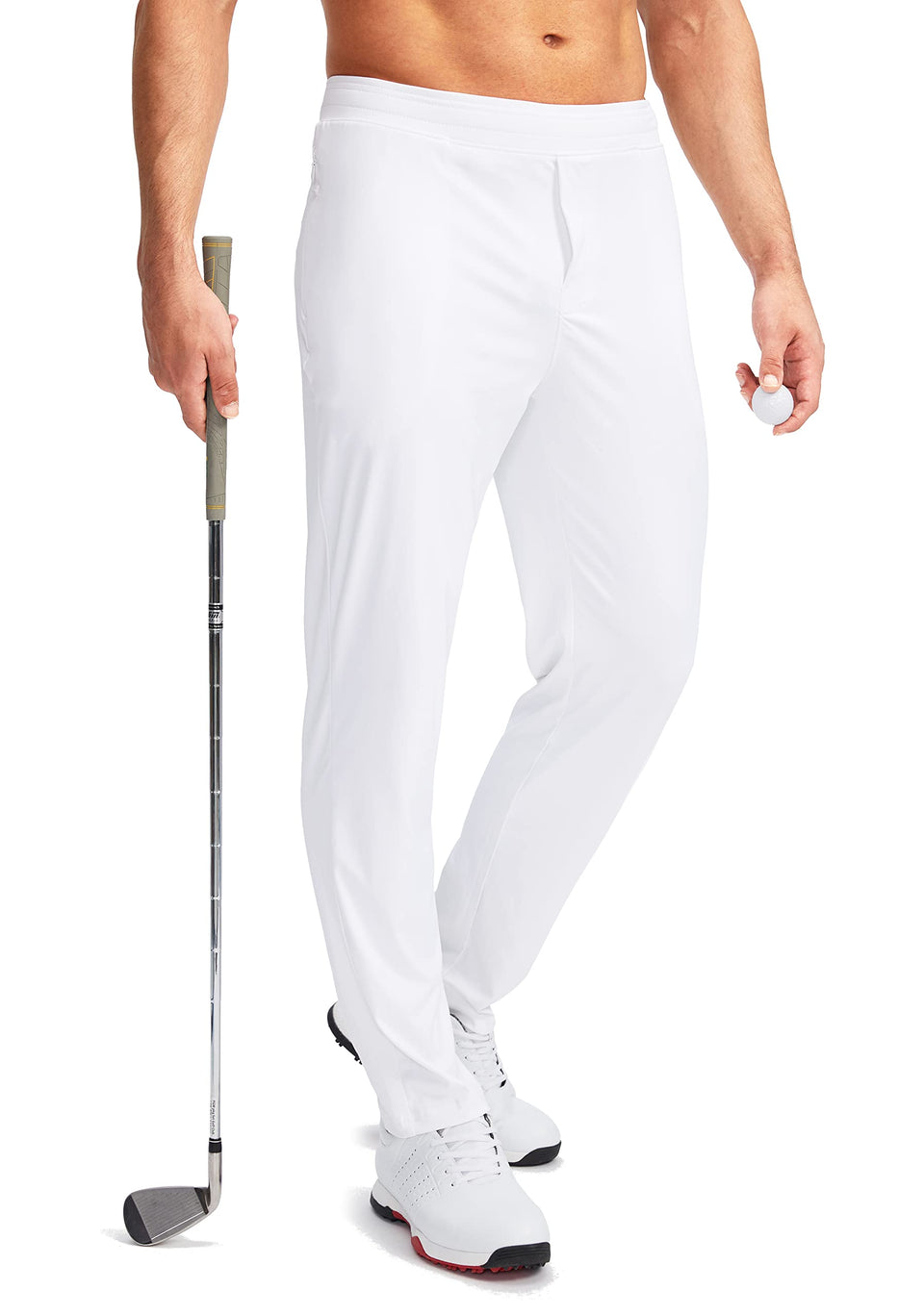 Pudolla men's golf pants four-way stretch for unrestricted movement