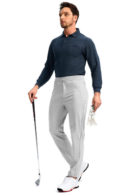 Pudolla mens golf pants grey XXL detail suitable for work and casual wear