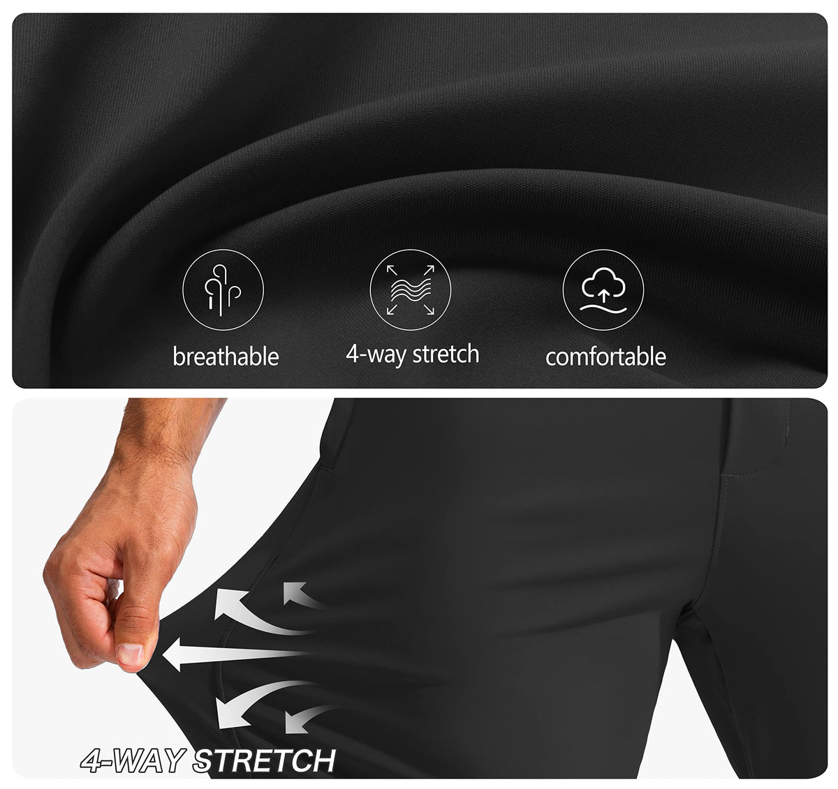 Pudolla men's golf pants slim-fit design for versatile style.