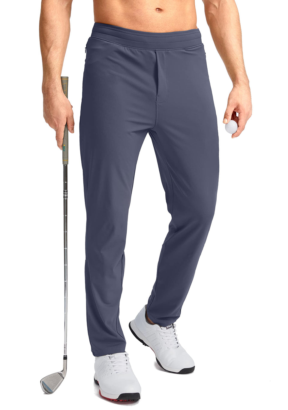 Pudolla men's golf pants stretch breathable 4-way design for freedom of movement on course.