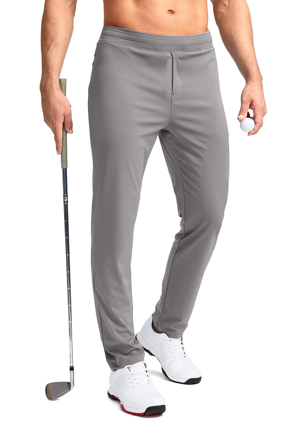 Pudolla men's golf pants stretch — unrestricted movement for on-course comfort.