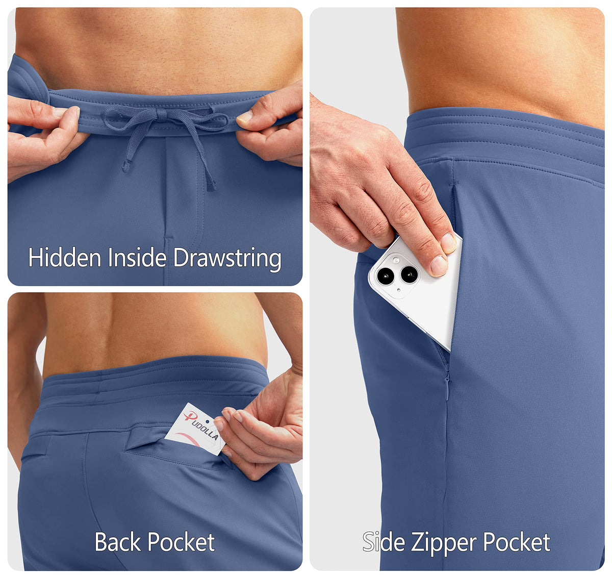Pudolla men's golf pants UPF50+ fabric blocks sun exposure