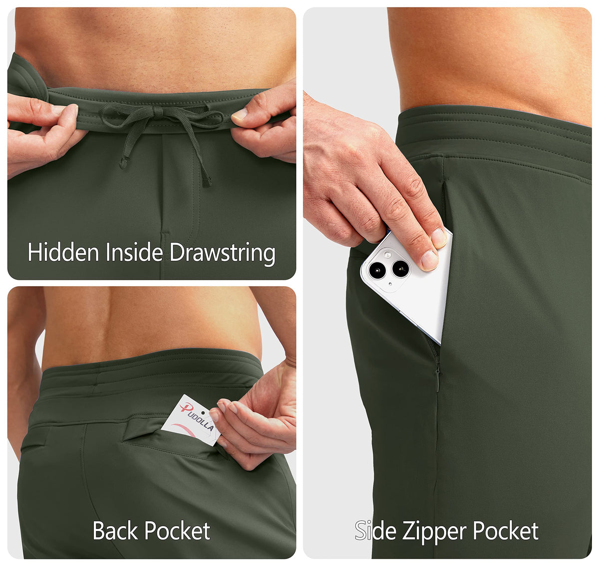 Pudolla UPF50+ pants protecting skin during outdoor rounds.