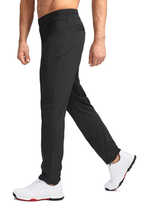 Pudolla men's golf pants zipper-pockets close-up shows secure storage.