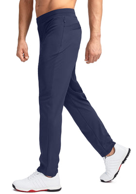 Pudolla golf pants with zipper pockets for secure storage of phone and cards.
