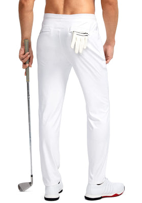 Pudolla men's golf pants with zipper pockets keep essentials secure.