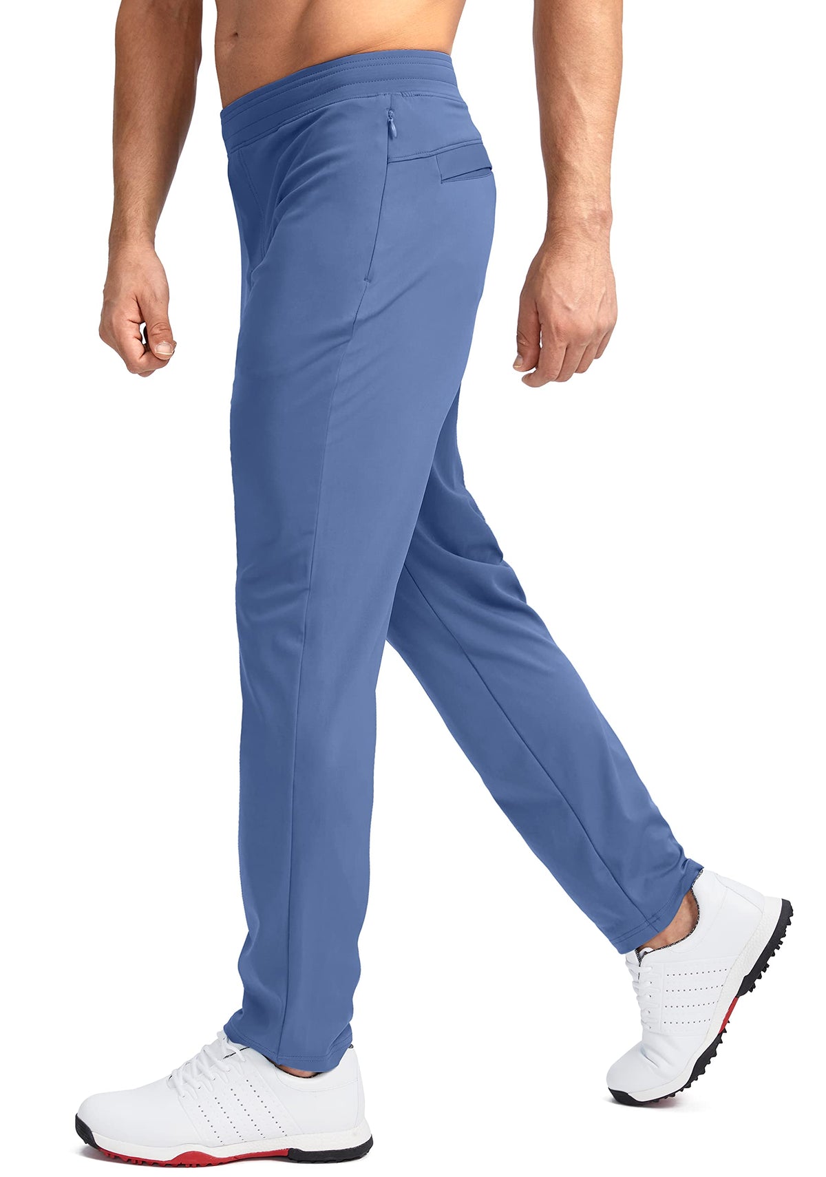 Pudolla men's golf pants with zipper pockets for secure on-course essentials.