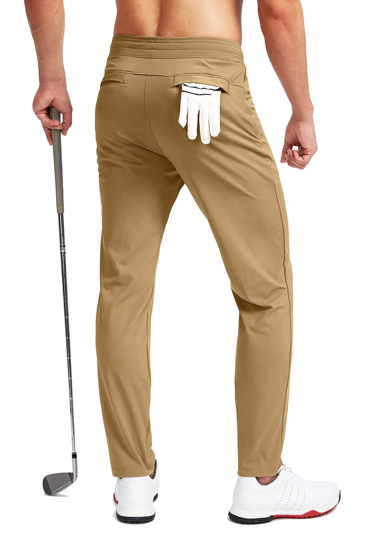 Pudolla stretch sweatpants with elastic waistband offering adjustable comfort.
