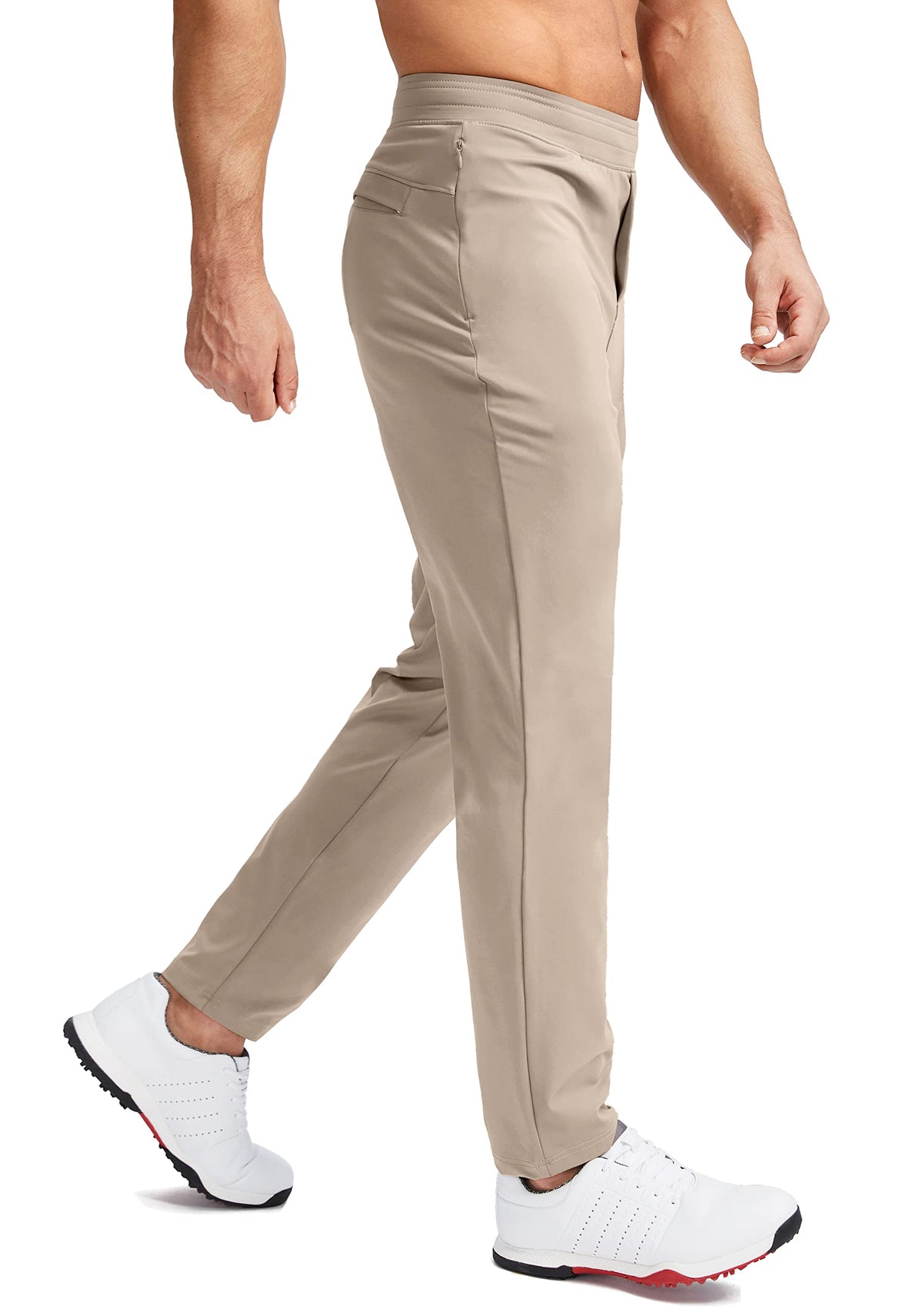 Pudolla zipper pockets securely hold phone and cards during activity.