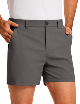 PULI casual men’s shorts front view in grey, breathable fabric for all-day comfort.