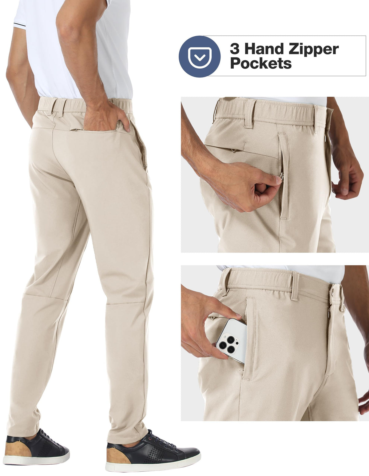 PULI pants featuring elastic waistband and belt loops for adjustable, comfortable fit.