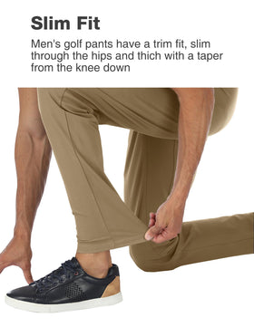 PULI Golf Pants Men khaki-color option suits work and travel.