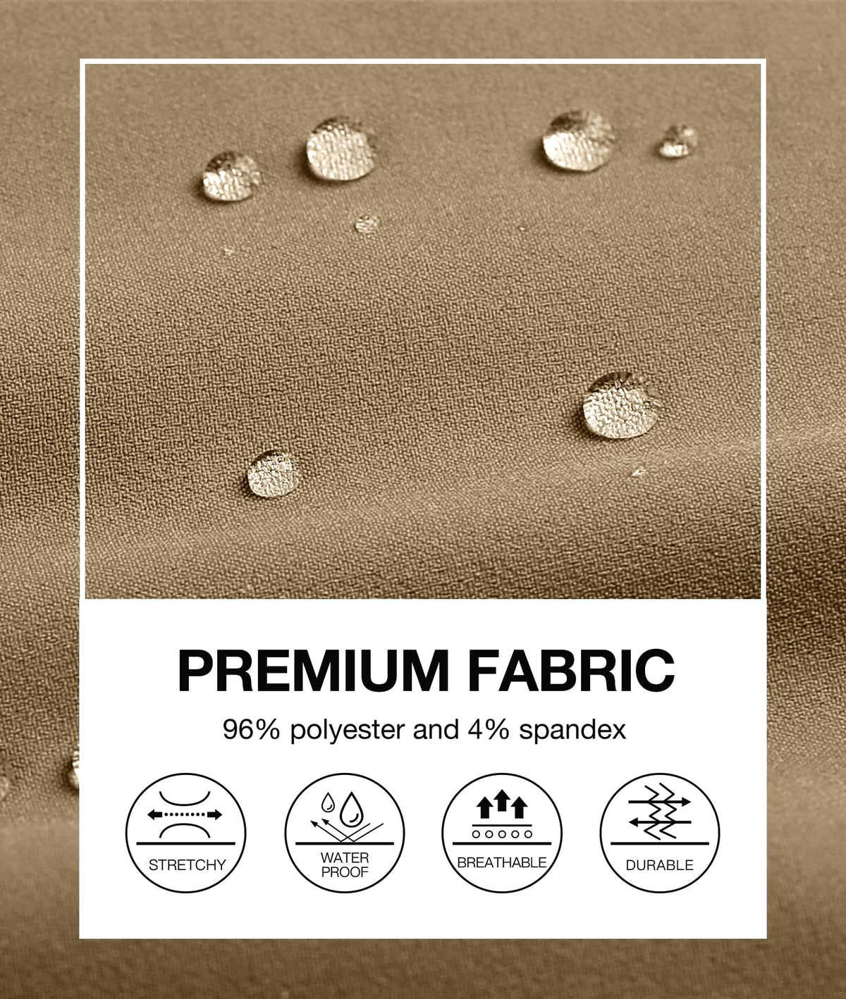 PULI Golf Pants Men rip-stop durable fabric for rugged outdoor use.