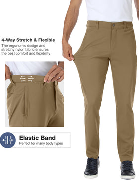 PULI Golf Pants Men waterproof-wrinkle-free fabric for easy maintenance.