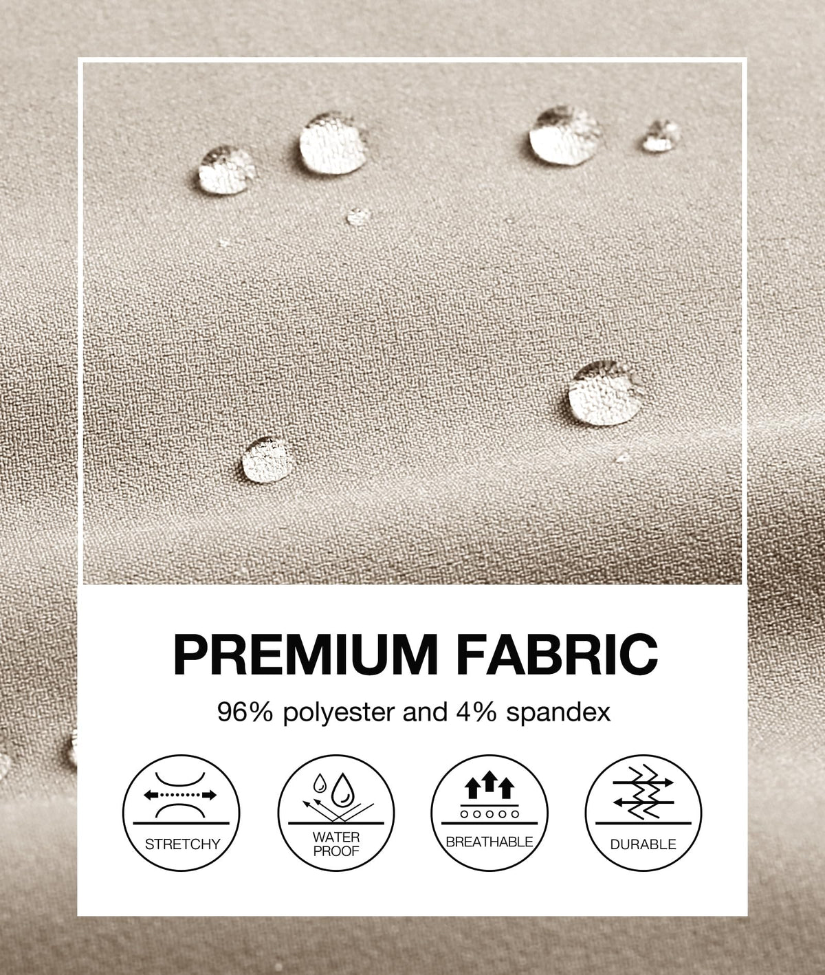 PULI stretch pants remain wrinkle-free and water-resistant for travel and outdoor use.