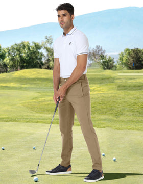 PULI Golf Pants Men zipper-pockets keep essentials safe during activities.