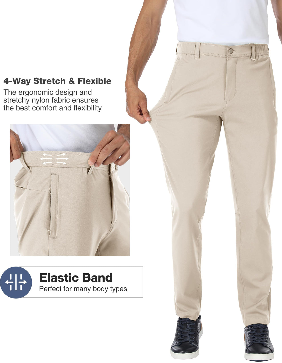 PULI golf pants in raw linen fabric offering breathable comfort.