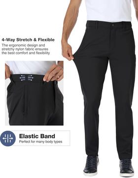 PULI Golf Pants zippered-pockets secure essentials during travel or training
