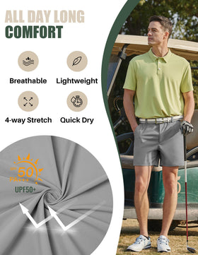 PULI golf shorts with zippered pocket secures keys and tees.