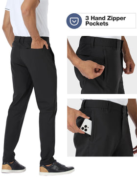 PULI Men casual work pants side pocket detail showing secure storage.