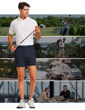 PULI navy shorts side-pocket view highlighting storage for keys and phone