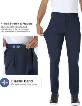 PULI stretch golf pants fabric close-up highlighting waterproof and quick-dry material