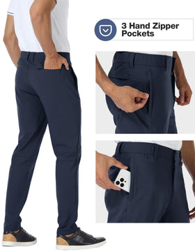 PULI Tapered Golf Pants with zipper pockets provide secure storage during play.
