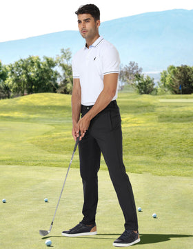 PULI elastic waistband pants with belt loops for adjustable comfort