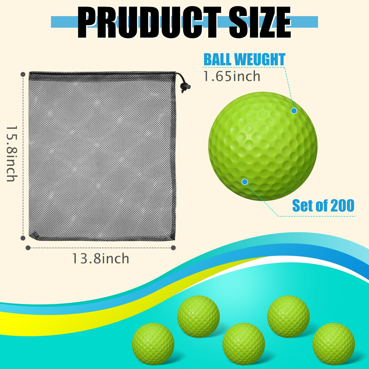 Closeup of PullCrease foam golf balls showing soft, forgiving foam material