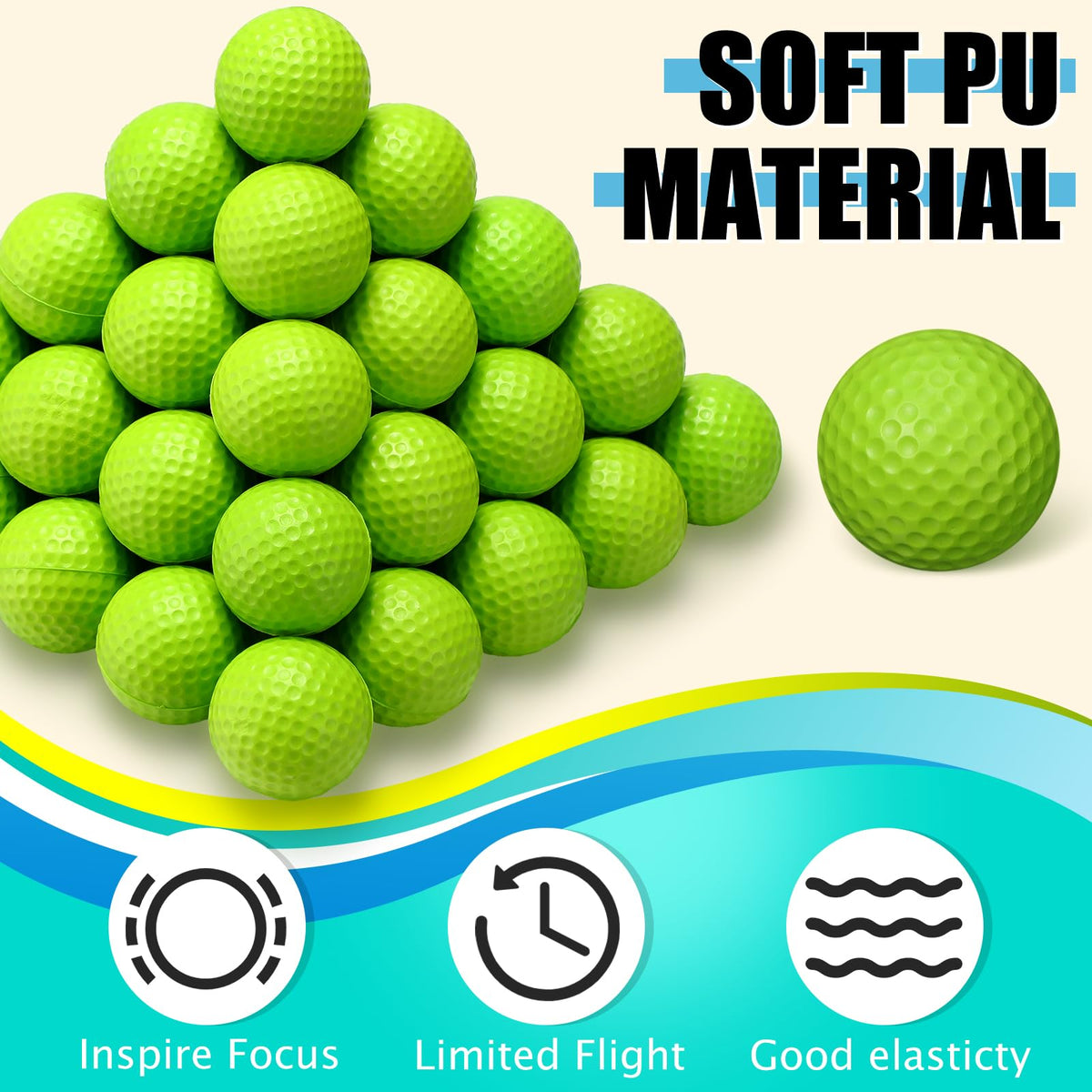 PullCrease foam golf balls with dent-resistant design for long-lasting use
