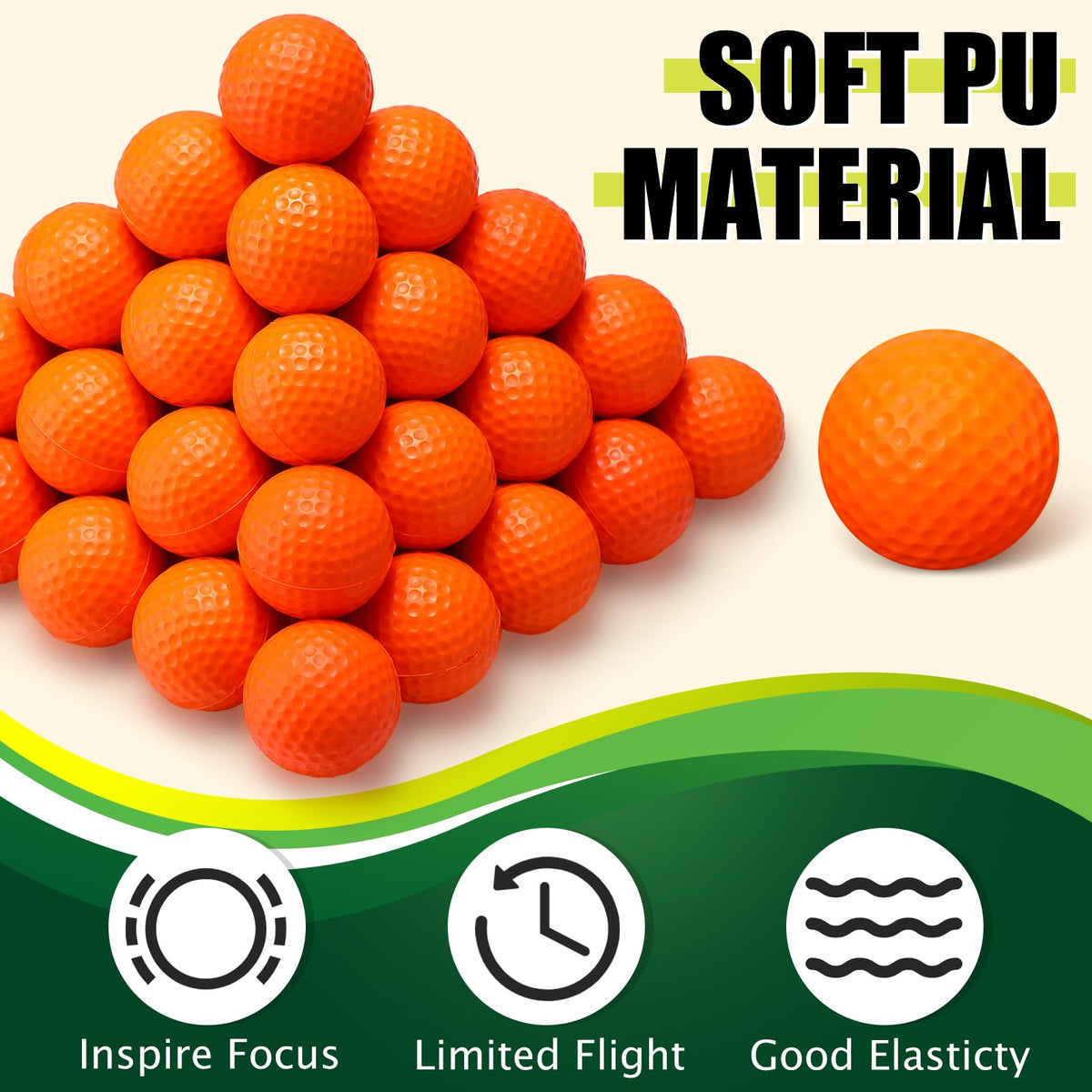 PullCrease soft, durable foam balls endure many swings.