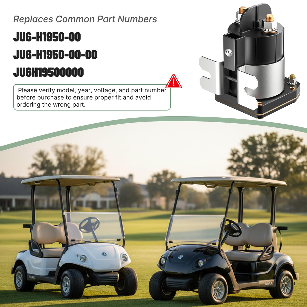 PulPalet Yamaha Drive solenoid installed in a 48V golf cart.