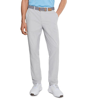 PUMA 101 Premier Pants front view in Platino Gray highlighting modern athletic fit