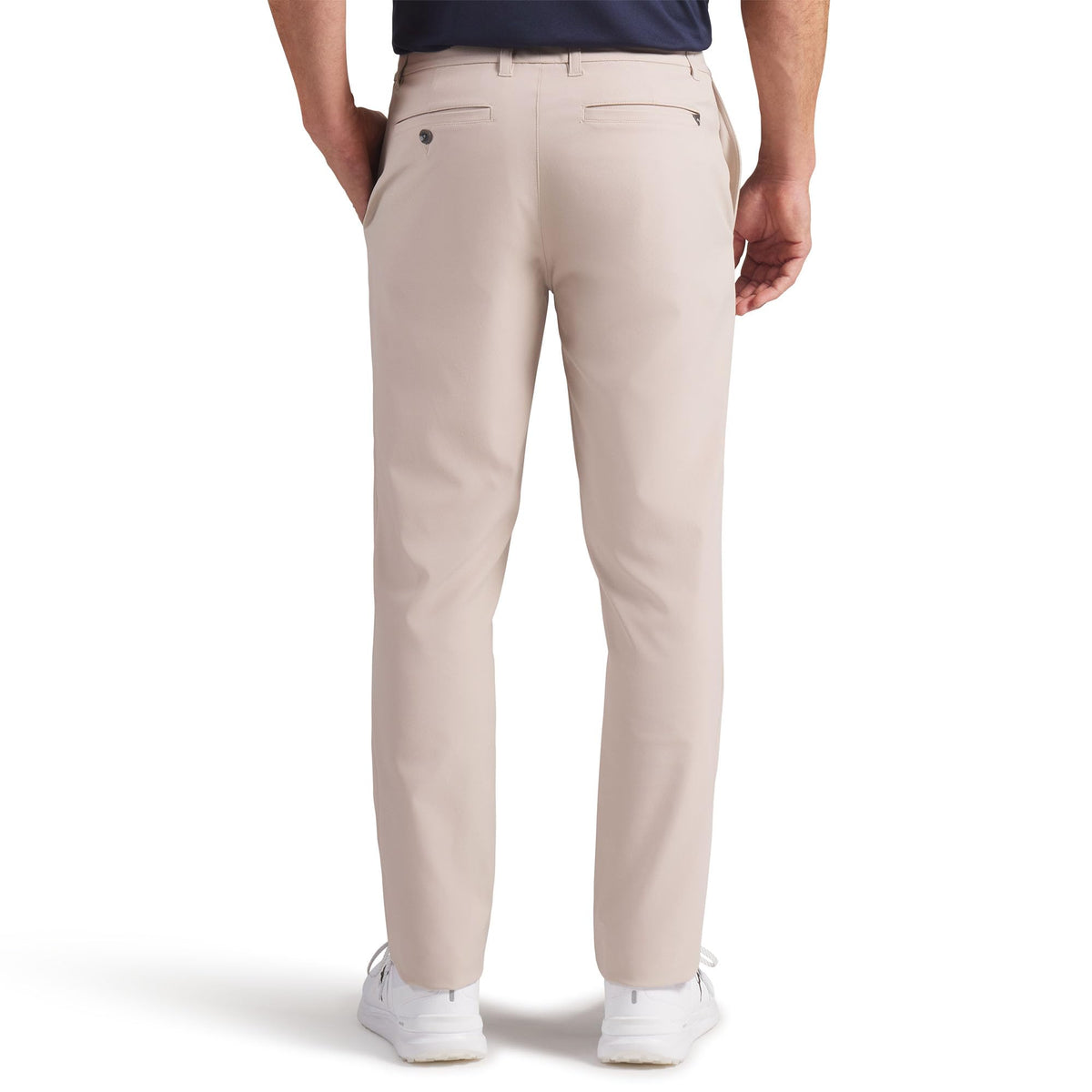 PUMA 101 Pure Tailored Golf Pant Birch waistband grip demonstrates secure fit during swings.