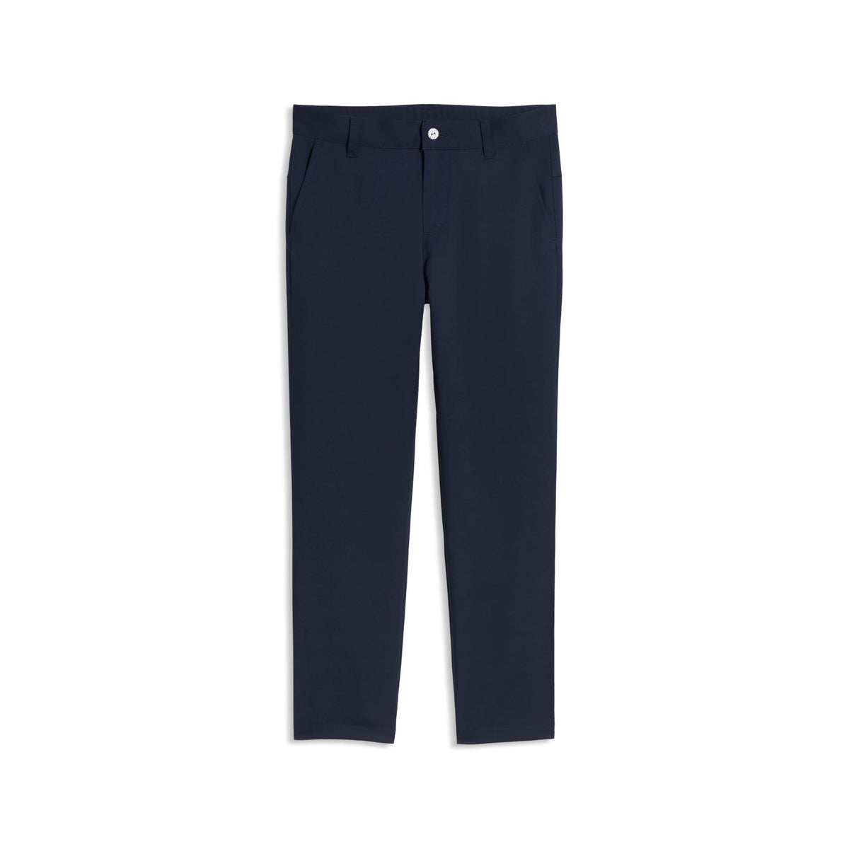 PUMA Boys Golf Pants in deep navy, XL, with stretch fabric for unrestricted swings and comfort.
