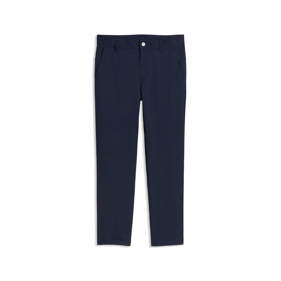 PUMA Boys Golf Pants in deep navy, XL, with stretch fabric for unrestricted swings and comfort.