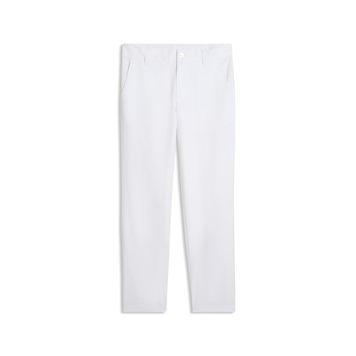PUMA Boys Golf Pants White Glow XS provide moisture-wicking comfort during golf swings.