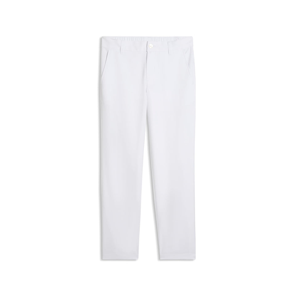 PUMA Boys Golf Pants White Glow XS provide moisture-wicking comfort during golf swings.